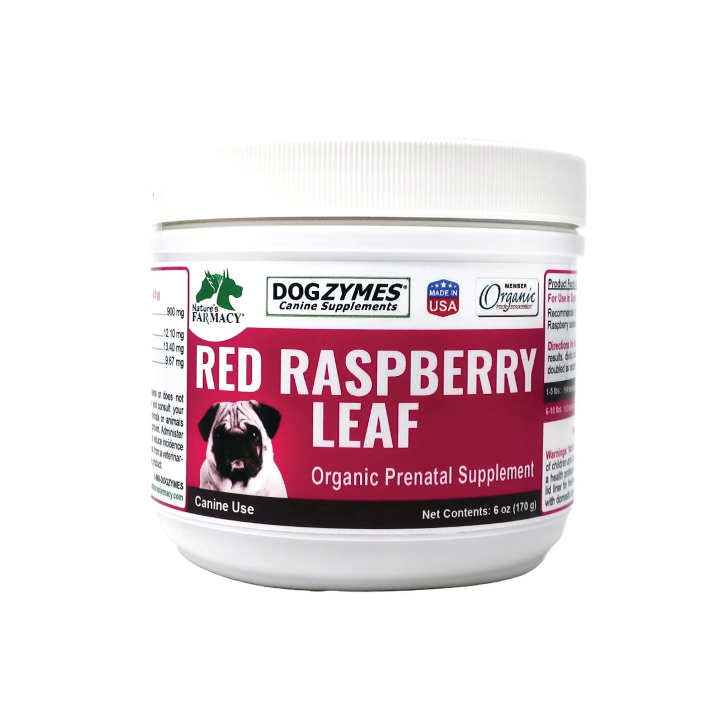 Organic Red Raspberry Leaf Powder - traditional herbal remedy for the symptomatic relief of problems associated with whelping and an aid in the prevention of false pregnancy