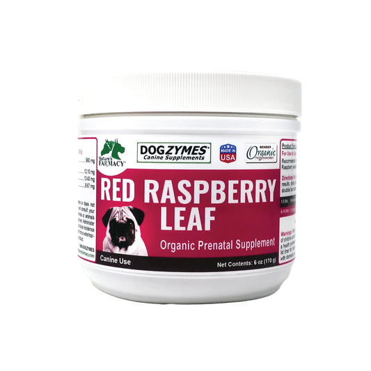 Organic Red Raspberry Leaf Powder - traditional herbal remedy for the symptomatic relief of problems associated with whelping and an aid in the prevention of false pregnancy