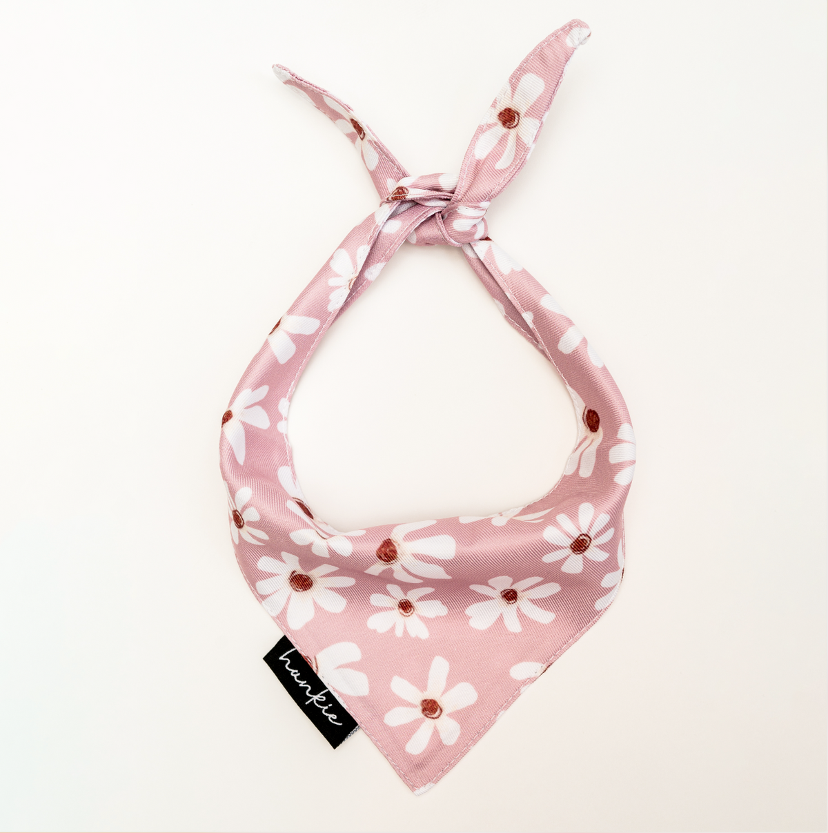 Veronica Vaughn dog bandana by Hankie Series 1 – pink floral puppy bandana