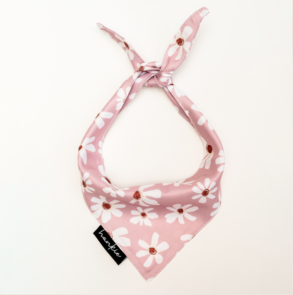 Veronica Vaughn dog bandana by Hankie Series 1 – pink floral puppy bandana