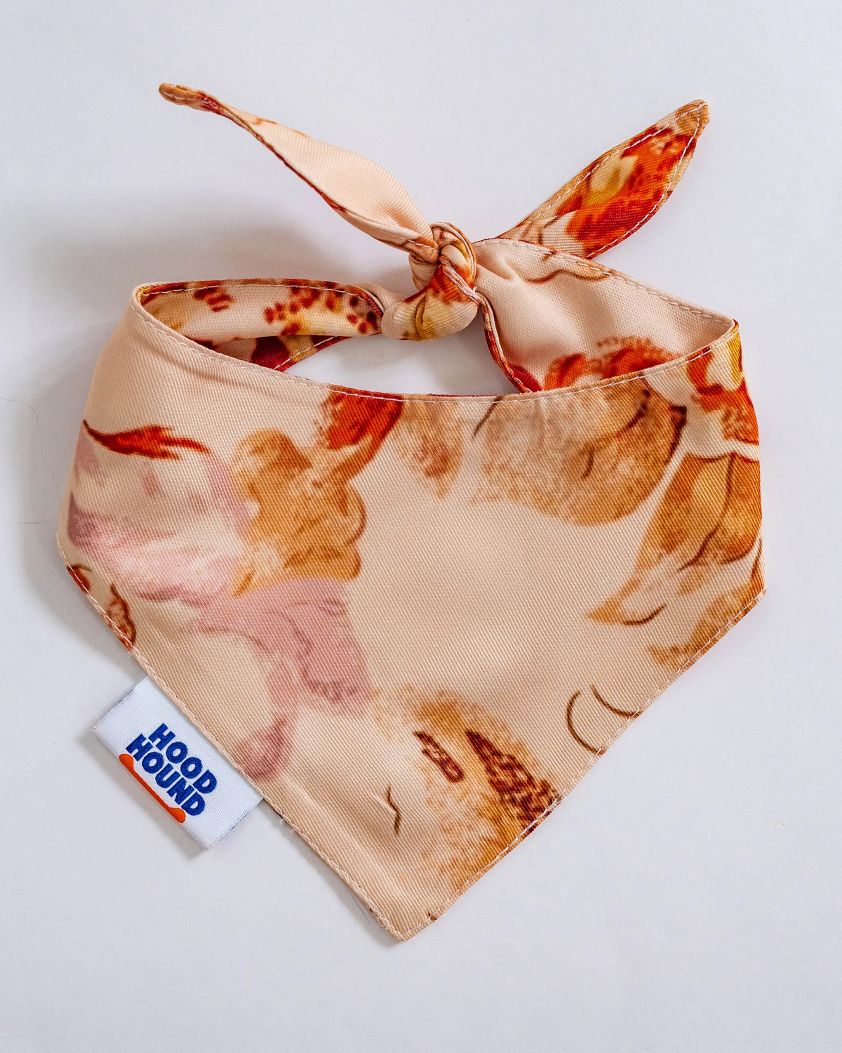 Indigo Honey dog bandana by Hood Hound – peach floral pet bandana