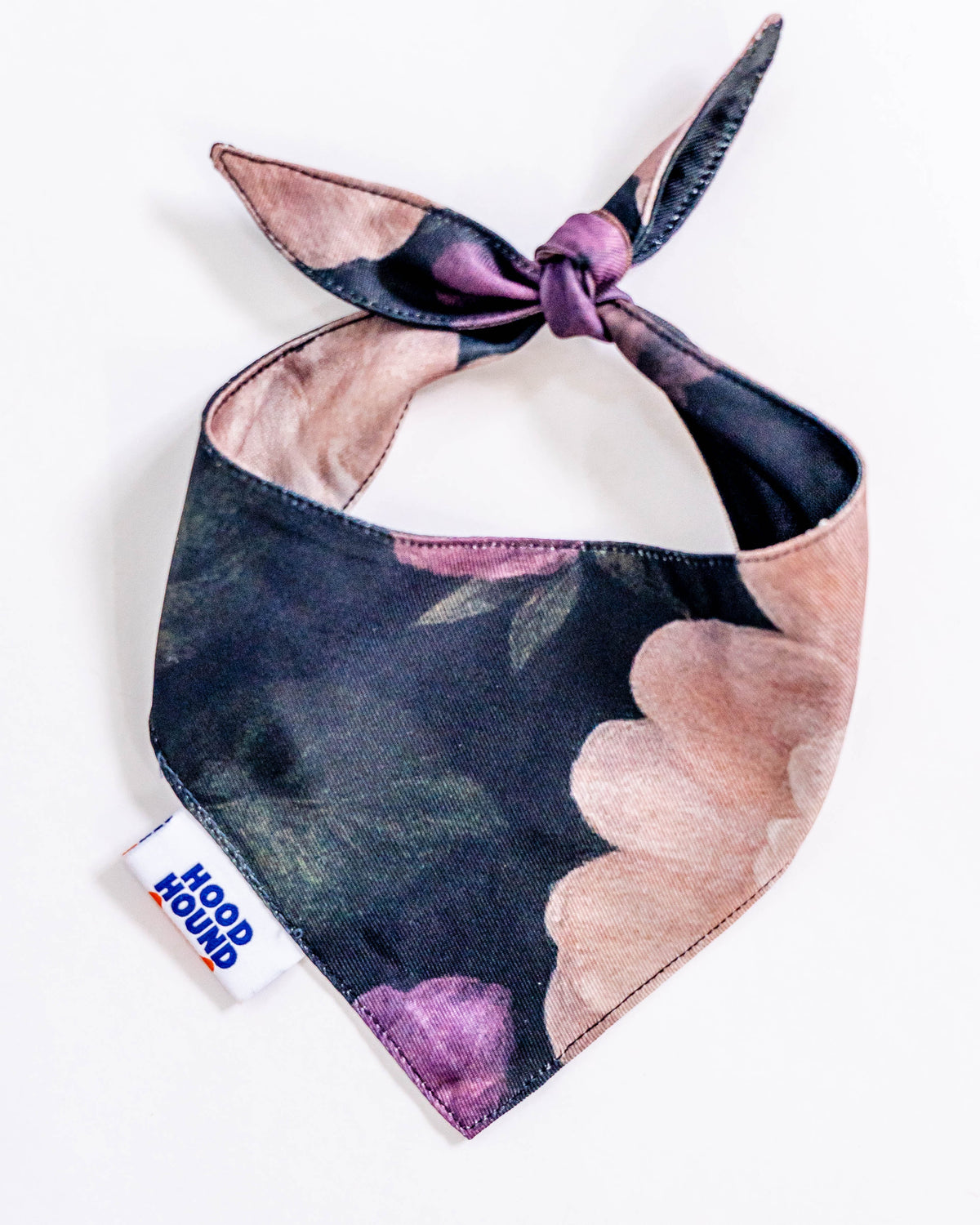 Wedding Cake dog bandana by Hood Hound – navy and blush floral pet bandana